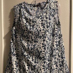 Zoa New York Sleeveless Asymmetrical Fringe Hem Blouse Sz M